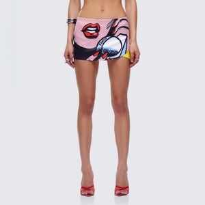 Finesse (Arizia line) Rubina graphic Print Micro Mini pop art Skirt -Small